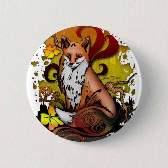 Badge Rond 5 Cm Renard extérieur (Devant)