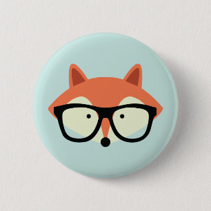 Badge Rond 5 Cm Renard rouge de l'Hipster