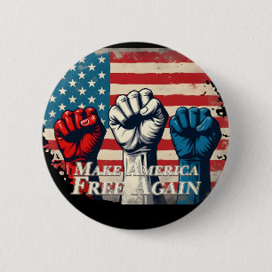 Badge Rond 5 Cm Rendre l'Amérique libre à nouveau