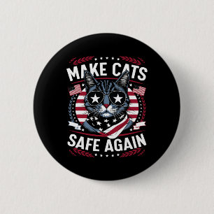 Badge Rond 5 Cm Rendre les chats en sécurité Trump Cats pour Trump