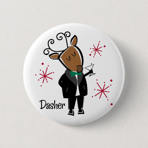 Badge Rond 5 Cm Renne de Dasher