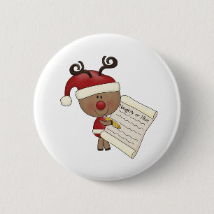 Badge Rond 5 Cm Renne de Rudy vilain ou NIC