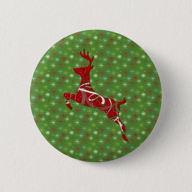 Badge Rond 5 Cm Renne de vacances (Devant)