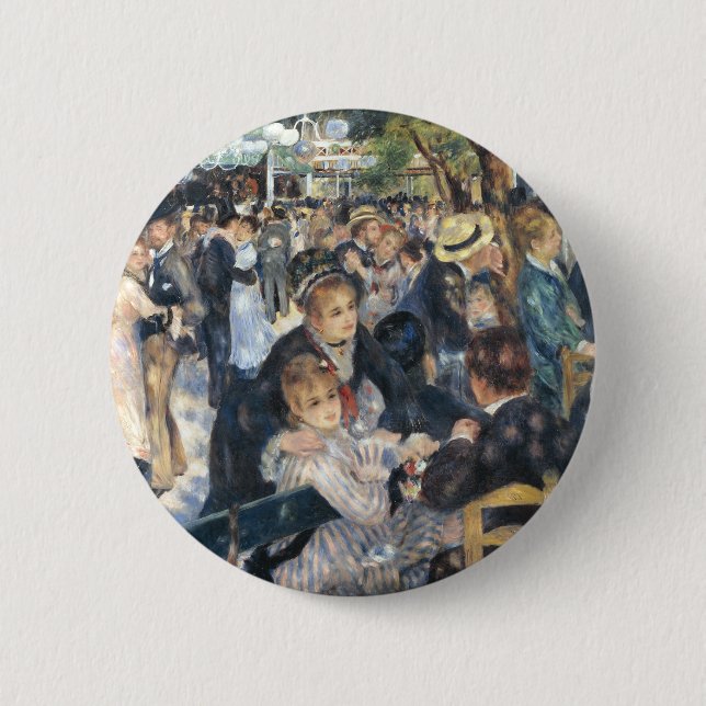 Badge Rond 5 Cm Renoir Moulin Danse Galette Party (Devant)