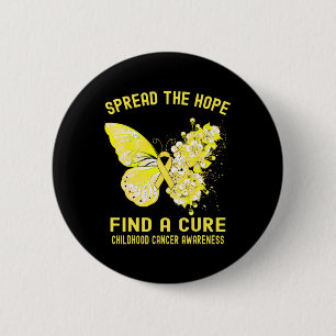 Badge Rond 5 Cm Répandre L'Espoir Trouver Un Traitement Du Cancer