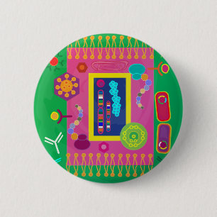 Badge Rond 5 Cm Représentation Abstraite du style Matisse de cell