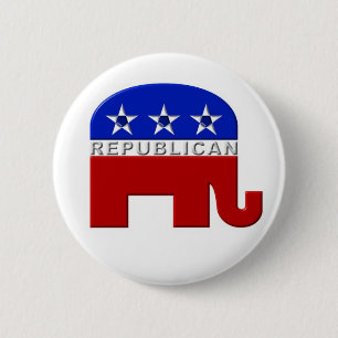 Badge Rond 5 Cm Républicain-Éléphant