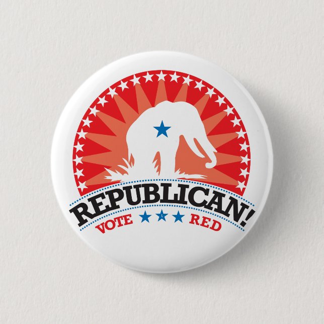 Badge Rond 5 Cm Républicain ! Rouge de vote ! (Devant)