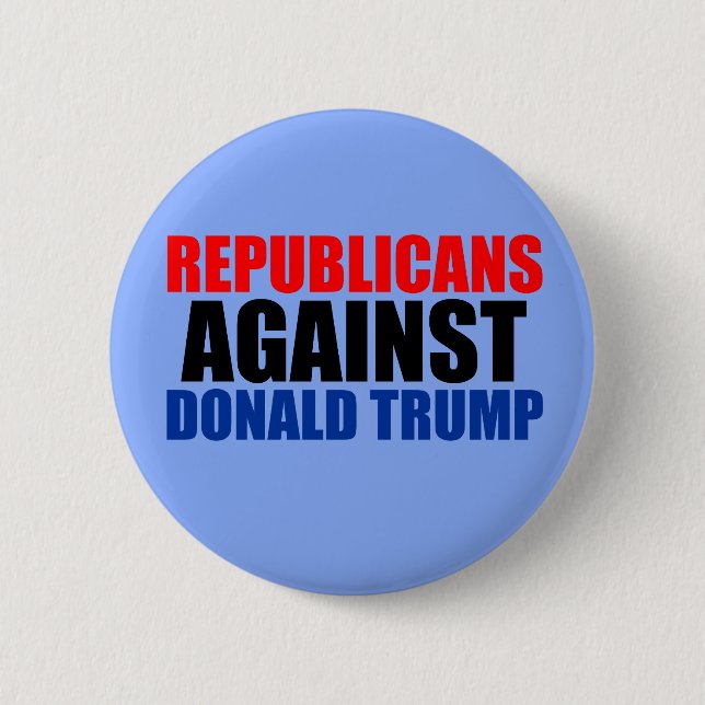 Badge Rond 5 Cm Républicains contre Donald Trump (Devant)