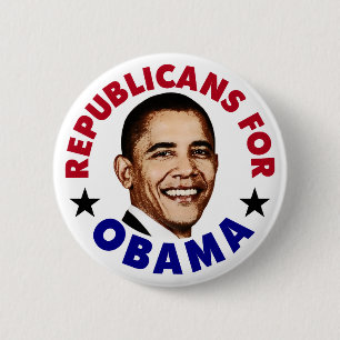 Badge Rond 5 Cm Républicains Pour le Bouton Barack Obama
