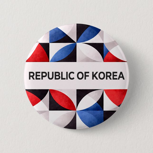 Badge Rond 5 Cm République de Corée (Devant)