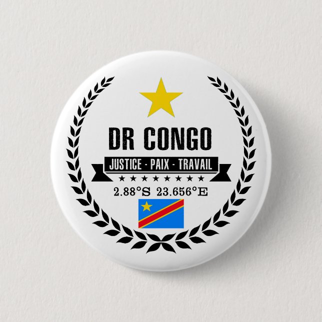 Badge Rond 5 Cm République démocratique du Congo (Devant)