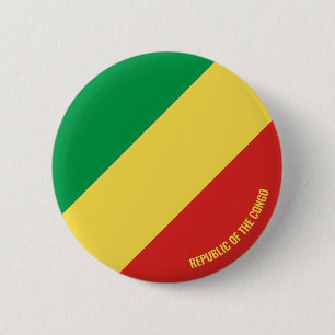 Badge Rond 5 Cm République du Congo Drapeau mignon patriotique