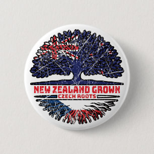 Badge Rond 5 Cm République tchèque Nouvelle-Zélande Nouvelle-Zélan