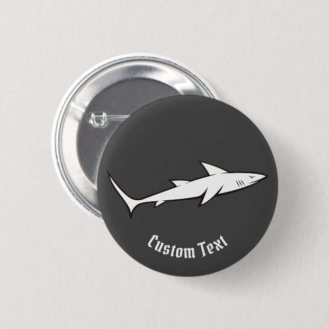 Badge Rond 5 Cm Requin (Devant & derrière)