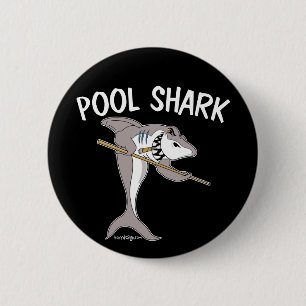 Badge Rond 5 Cm Requin de piscine