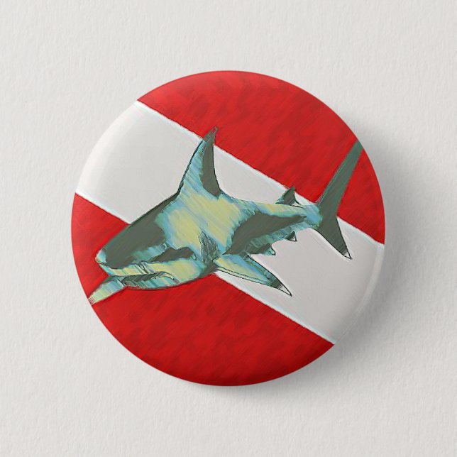 Badge Rond 5 Cm requin-drapeau (Devant)
