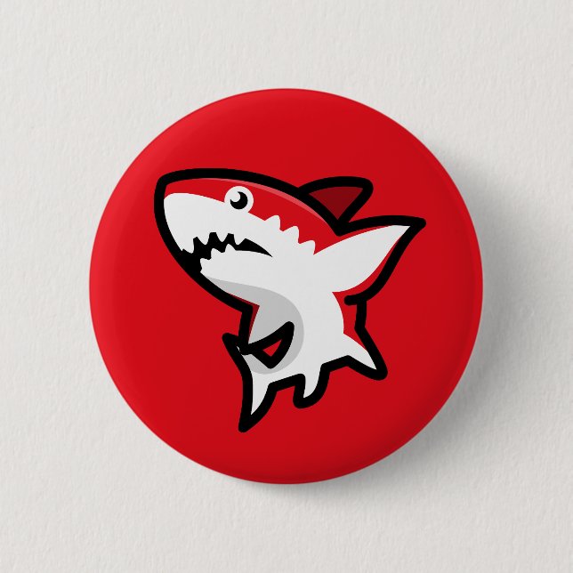 Badge Rond 5 Cm Requin rouge (Devant)