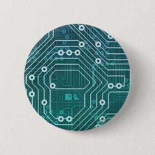 Badge Rond 5 Cm Réseau informatique de carte
