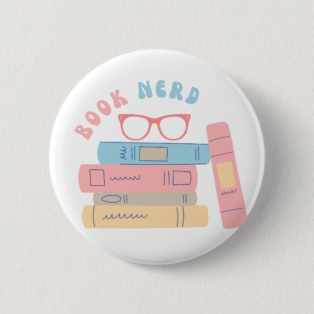 Badge Rond 5 Cm Réserver Nerd Girl Retro Design (Devant)