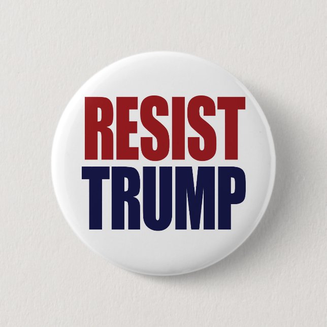 Badge Rond 5 Cm Résister au président Trump - Anti Trump (Devant)
