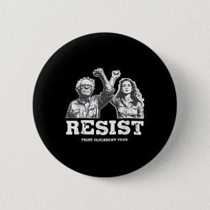 Badge Rond 5 Cm Résister Bernie Sanders Liberter Service National
