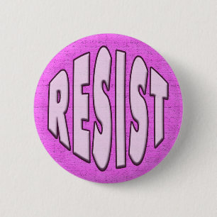 Badge Rond 5 Cm Résister - Bouton rose