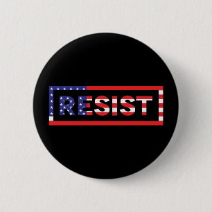 Badge Rond 5 Cm RÉSISTER   Drapeau des États-Unis