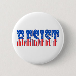Badge Rond 5 Cm Résister  Étoiles et stries