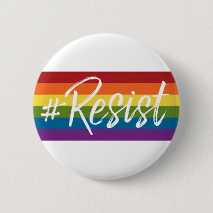 Badge Rond 5 Cm Résister - L'amour l'emporte sur la haine - Anti 