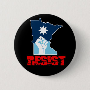 Badge Rond 5 Cm Résister Poing Levé Minnesota