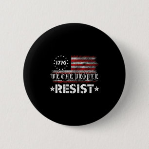 Badge Rond 5 Cm Résister Trump Protestation Anti Politique Drapeau