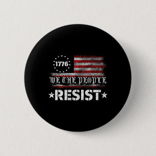 Badge Rond 5 Cm Résister Trump Protestation Anti Politique Drapeau
