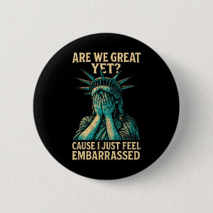 Badge Rond 5 Cm Résistez À Statue De La Liberté Sommes-Nous Grands