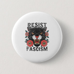 Badge Rond 5 Cm Résistez au fascisme Tigre Anti-trump Justice soci