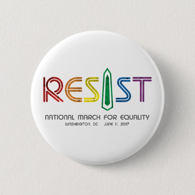 Badge Rond 5 Cm Résistez autour du bouton (Devant)