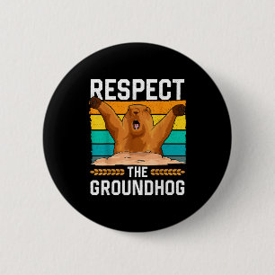 Badge Rond 5 Cm Respectez la journée du marmot jour de la marmotte