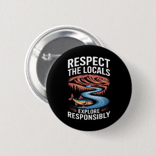 Badge Rond 5 Cm Respectez les habitants de l'Océan Poissonnier Sau