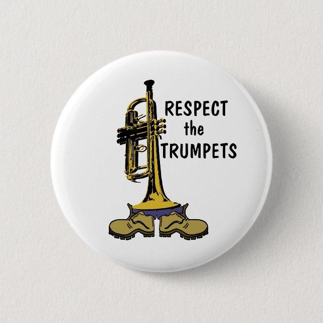 Badge Rond 5 Cm Respectez les trompettes (Devant)