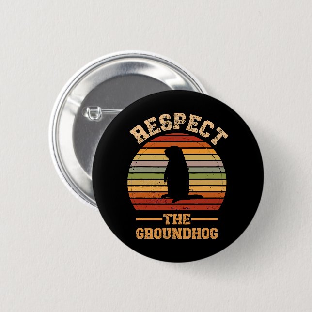 Badge Rond 5 Cm Respectez Les Vacances De La Marmotte (Devant & derrière)