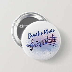 Badge Rond 5 Cm Respire la musique