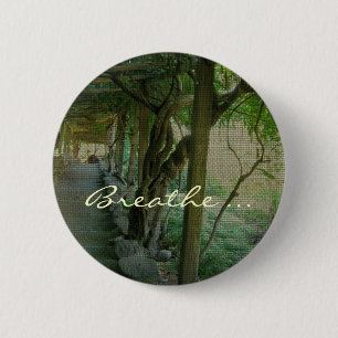 Badge Rond 5 Cm Respirez/jardin japonais - bouton