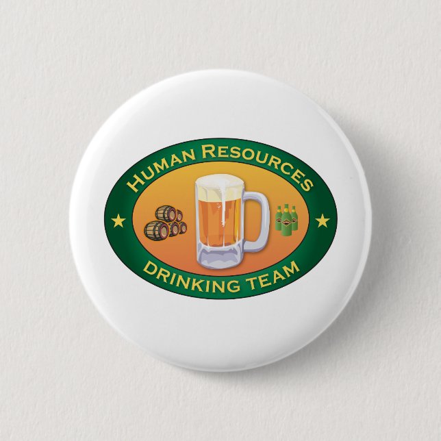 Badge Rond 5 Cm Ressources humaines buvant l'équipe (Devant)