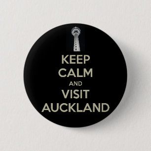 Badge Rond 5 Cm rester calme visiter auckland