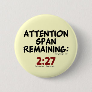 Badge Rond 5 Cm Rester de durée d'attention (beige)