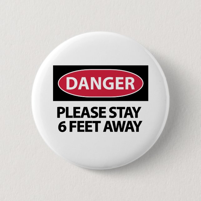Badge Rond 5 Cm Restez à 2 mètres (Devant)