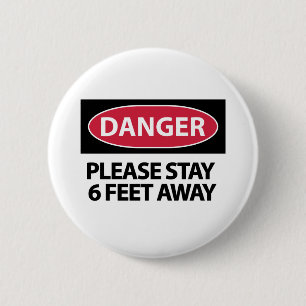 Badge Rond 5 Cm Restez à 2 mètres
