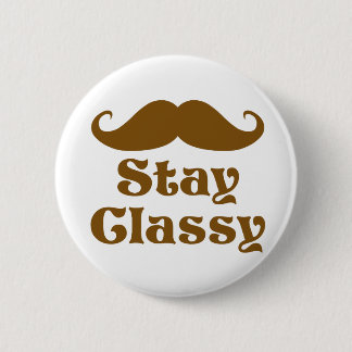 Badge Rond 5 Cm Restez à la moustache classique