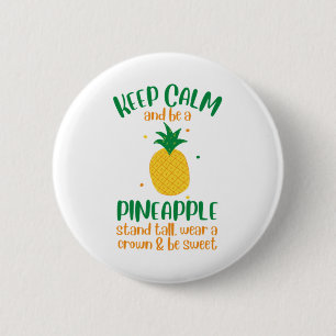 Badge Rond 5 Cm Restez calme et soyez un été ananas
