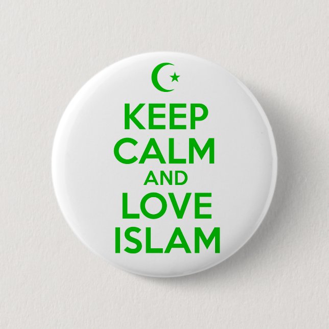 Badge Rond 5 Cm Restez calme musulman (Devant)